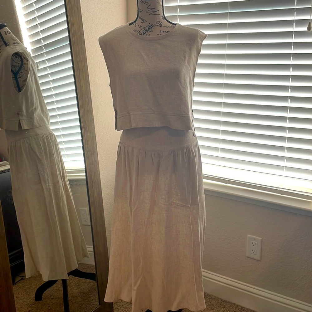 Linen 2 piece skirt
